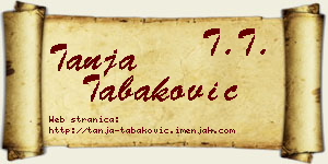 Tanja Tabaković vizit kartica